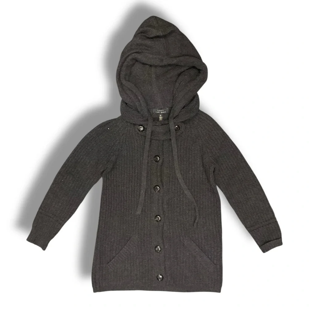 🖤 Robert Rodriguez Wool Cashmere Hooded Cardigan XS (Fits S–M) Chunky‎ Ribbed